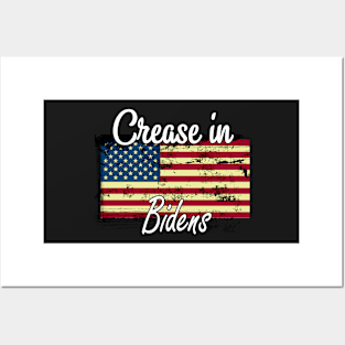 Crease in bidens / Crease in biden american flag / Distressed Crease in bidens Posters and Art